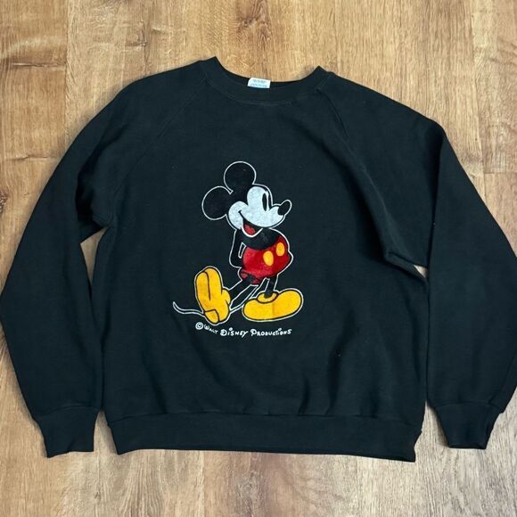 Disney Parks Vintage 90’s Mickey Crewneck Sweatshirt Kids Large - Picture 1 of 3